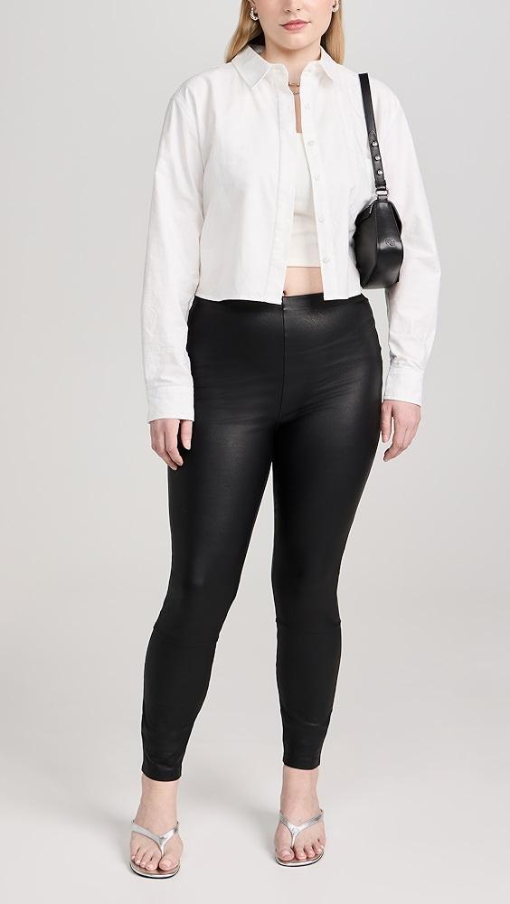 Good American Good Waist Leather Pull On Leggings | Shopbop Product Image