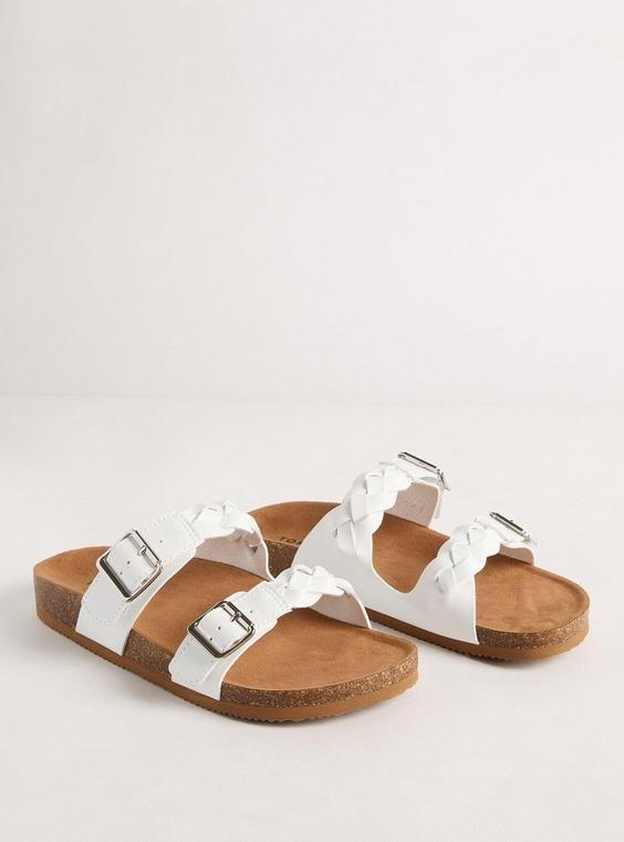 Double Buckle Braided Footbed Slide (WW) Product Image