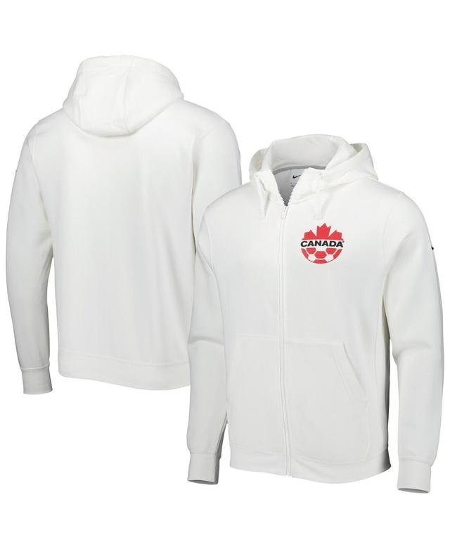 Nike Men's Canada Club Fleece Full-Zip Hoodie in White, Size: Large | M32151WZWHI-CAN Product Image