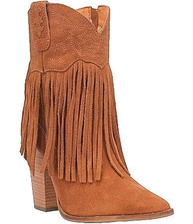 Dingo Crazy Train Fringe Suede Western Boots Product Image