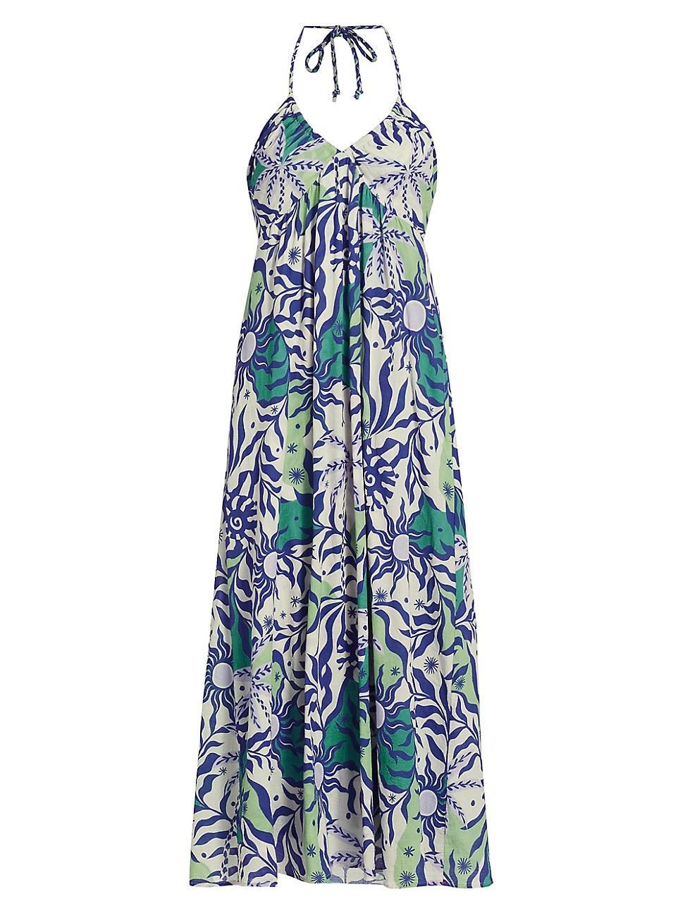 Womens Maggie Abstract Cotton Maxi Dress Product Image