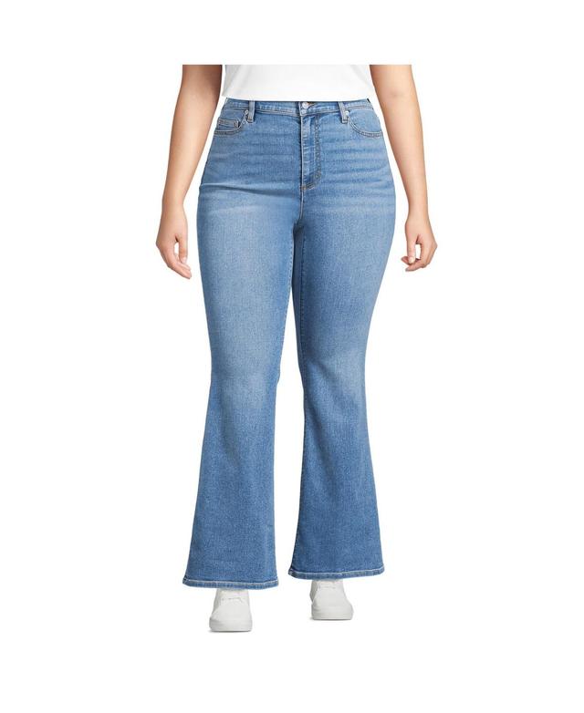 Lands End Womens Recover Denim High Rise Skinny Flare Jeans Product Image