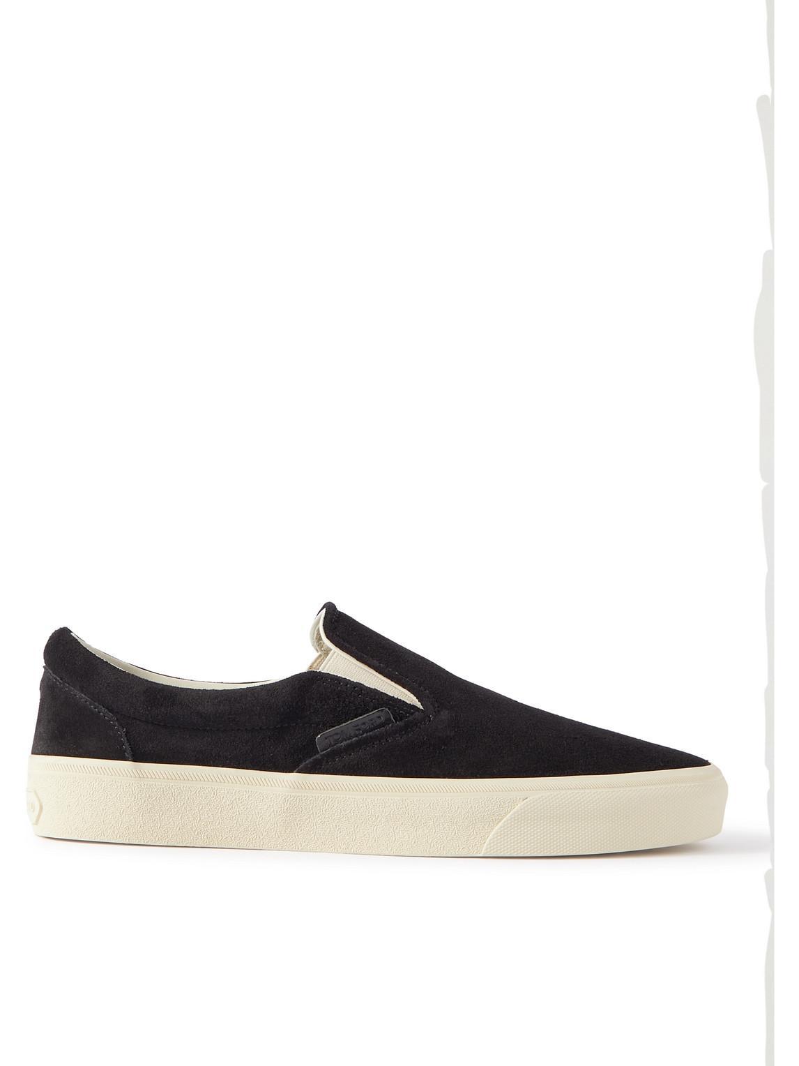 Suede Slip-on Sneakers In Black Product Image