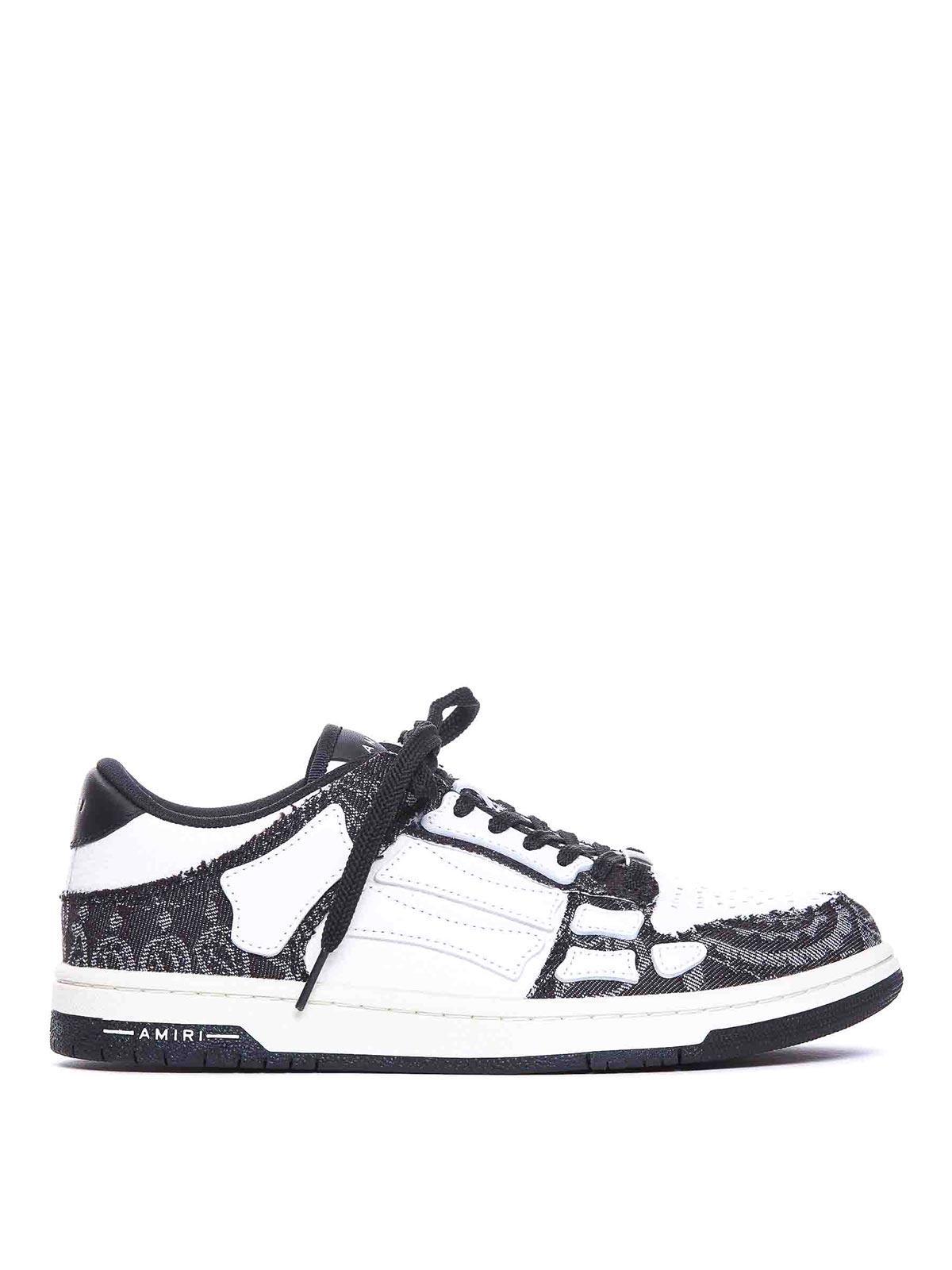 AMIRI Bandana Denim Skel Sneakers In Black Product Image