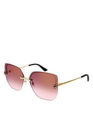 Cartier Panthere Light 24K Gold Plated Square Sunglasses, 63mm Product Image