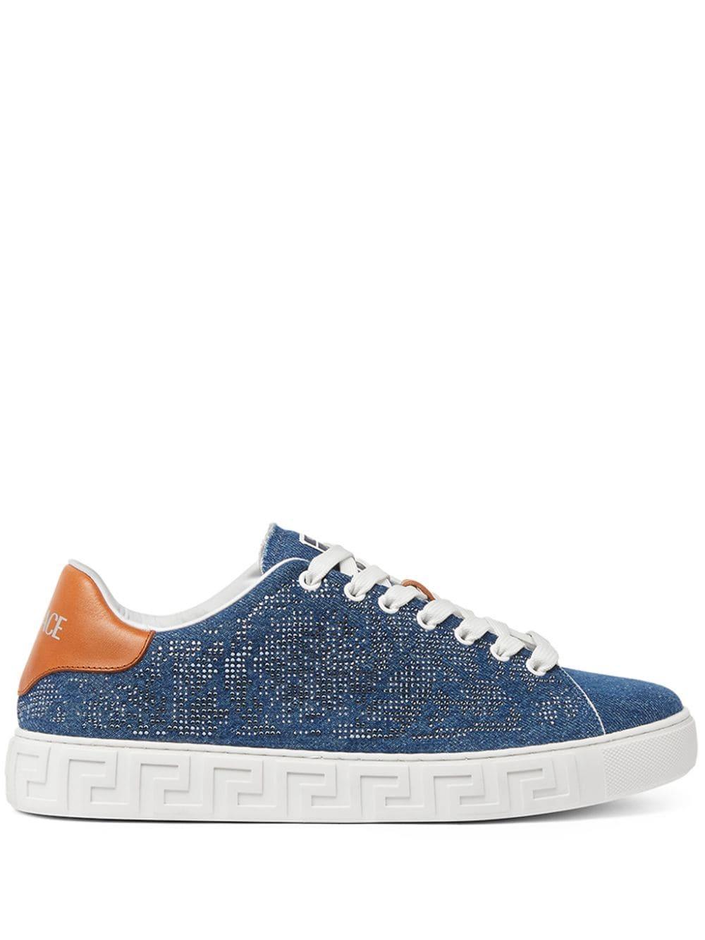 Greca Denim Sneakers In Blue Product Image