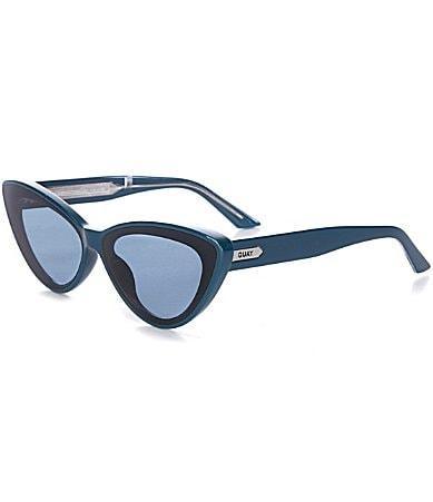 Quay Australia Womens Tempted 46mm Cat Eye Sunglasses - Deep Turquoise/Dark Turquoise Product Image