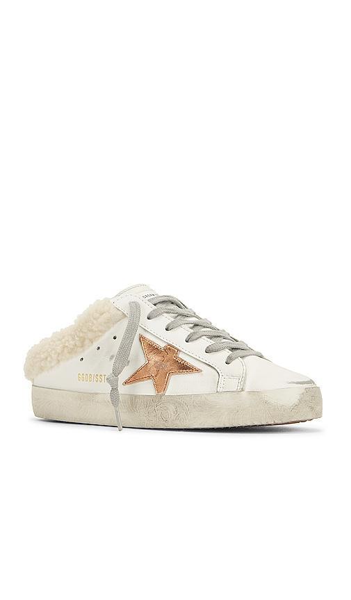 Golden Goose Sabot Sneaker in White  Chocolate Brown  & Beige - White. Size 36 (also in 37, 38, 35, 39). Product Image