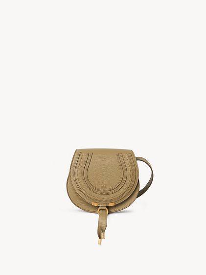 Small Marcie saddle bag in grained leather Product Image