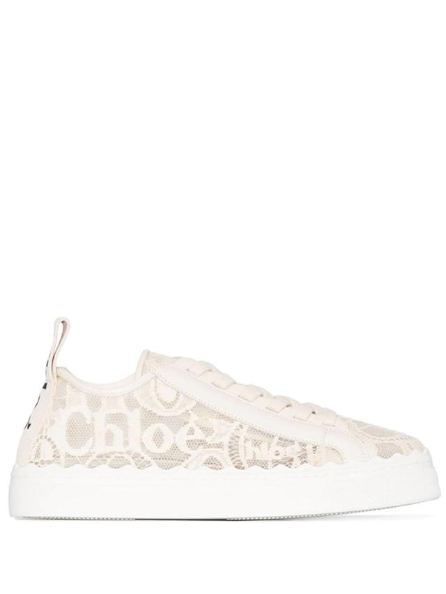 Neutral Lauren Lace Sneakers In Neutrals Product Image