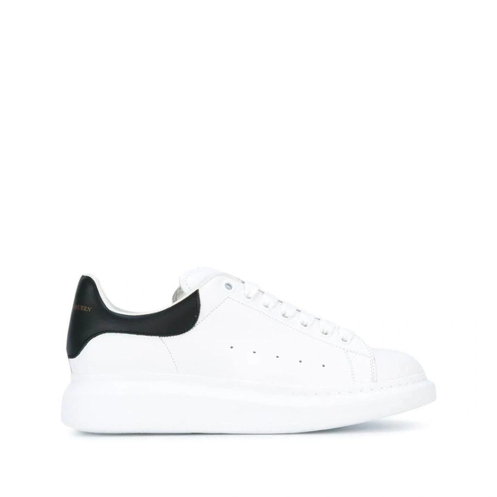 White And Black Leather Oversized Sneakers Product Image