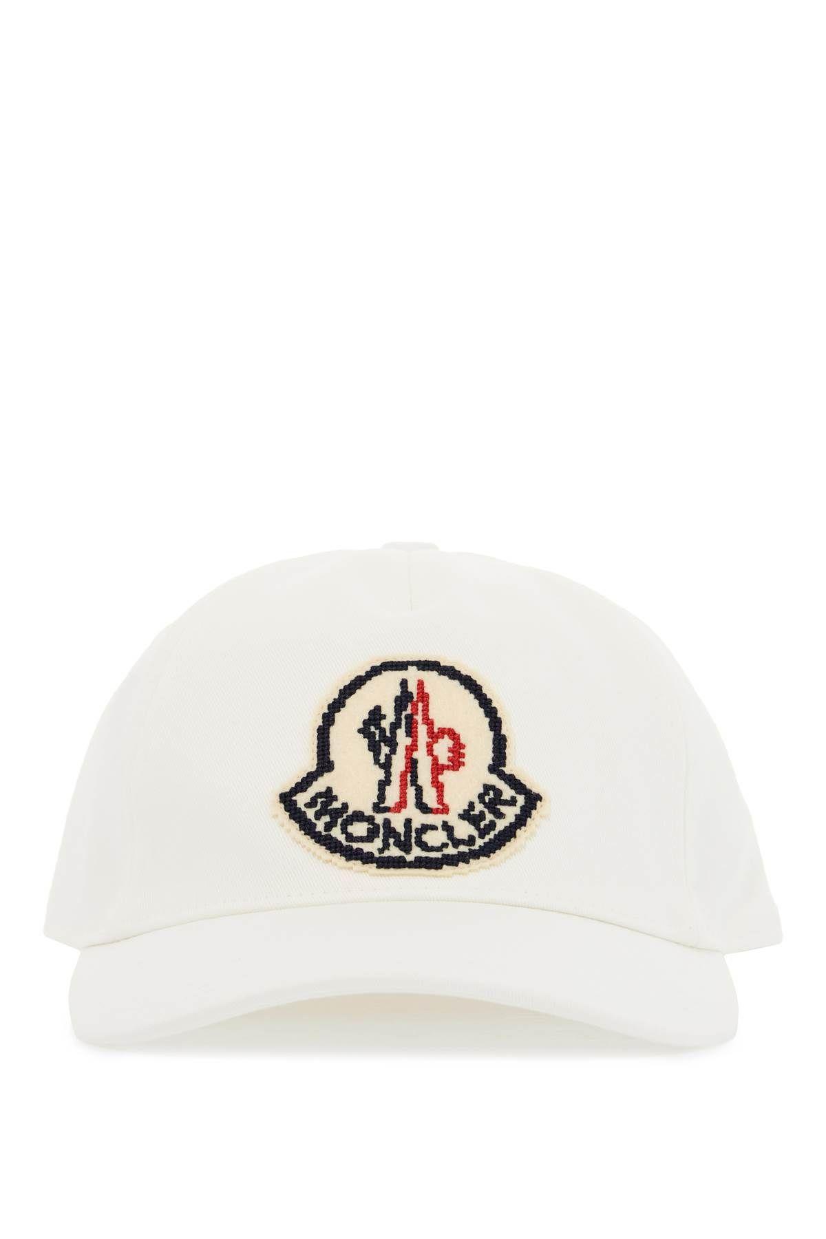 Baseball Cap With Felt Logo Embroidered On In White Product Image