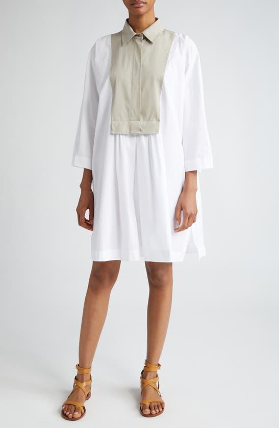 MAX MARA Tattico Dress Bicolore In Bianco Ottico Product Image