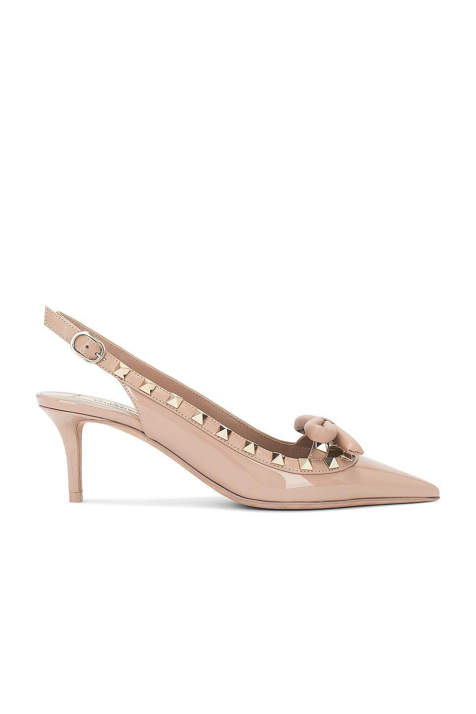 Valentino Garavani Rockstud Bow Sling Back Pump in Rose Product Image