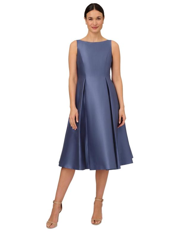 Adrianna Papell Sleeveless Mikado Fit & Flare Midi Dress Product Image