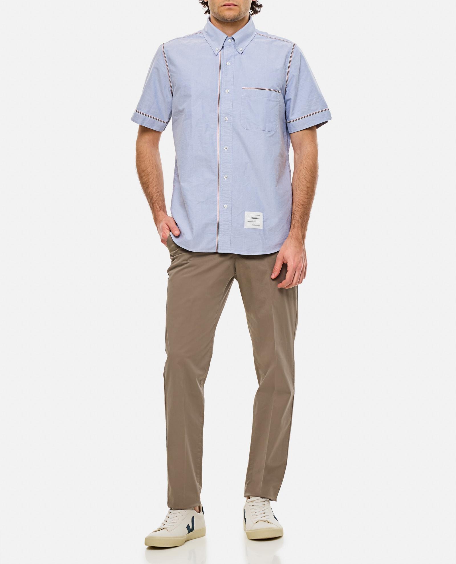 Cotton Button Down Shirt In Light Blue Product Image