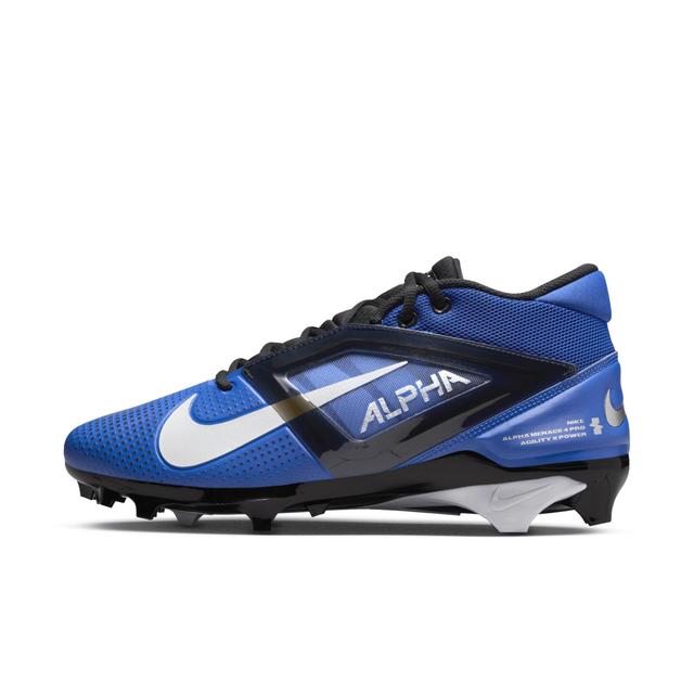 Nike Mens Nike Alpha Menace 4 Pro - Mens Football Shoes White/Metallic Silver/Hyper Royal Product Image