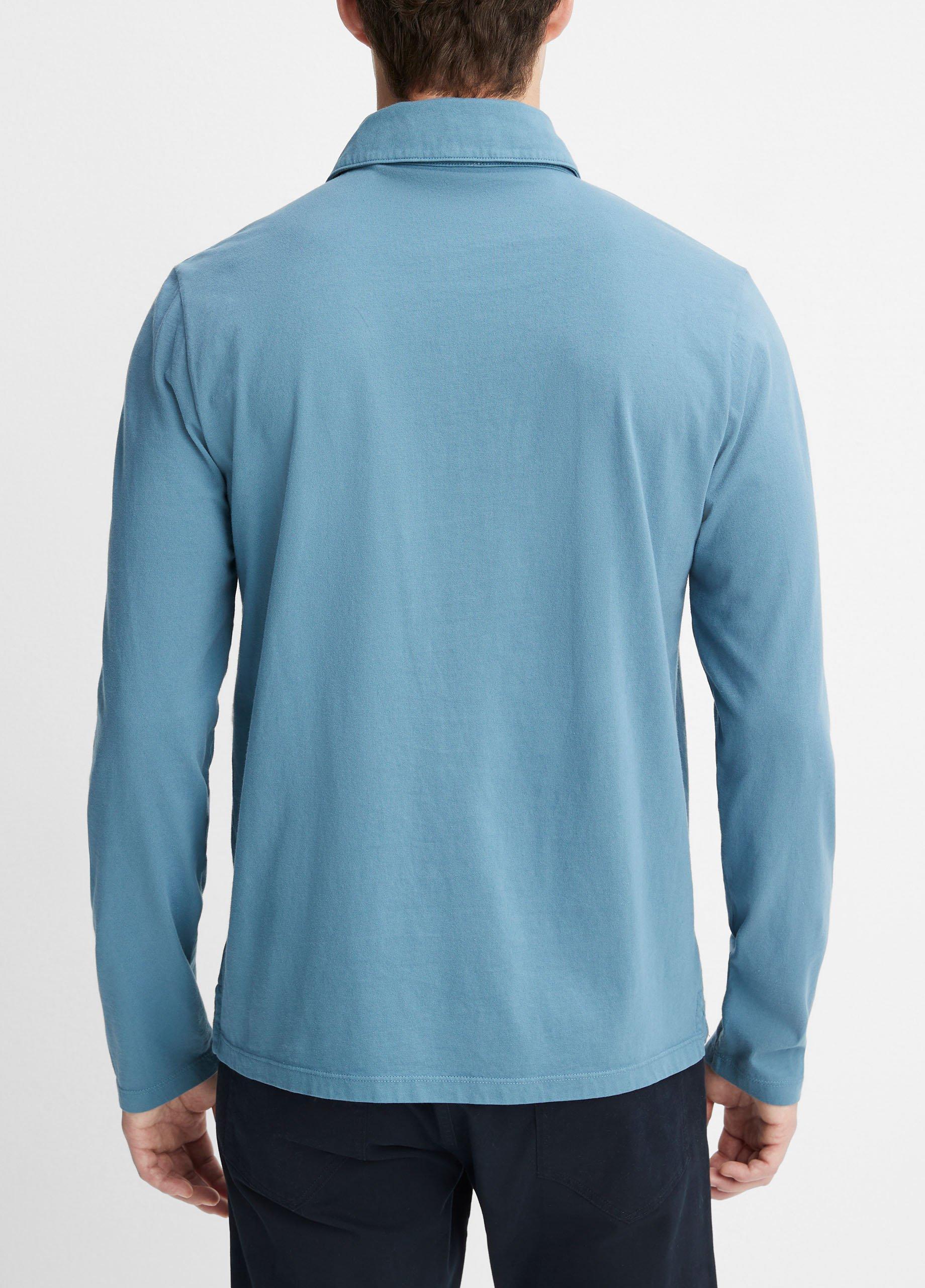 Garment Dye Long-Sleeve Polo Shirt Product Image