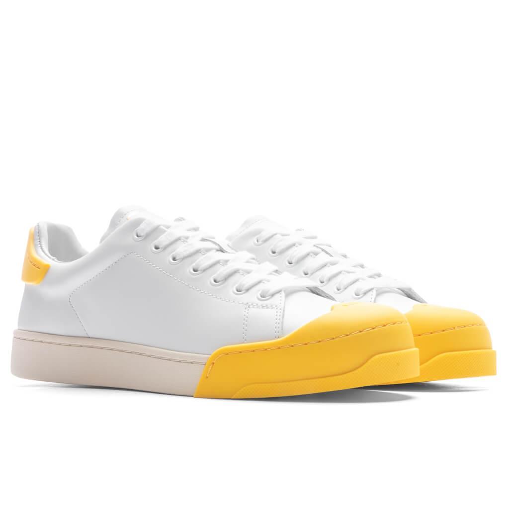 Leather Sneakers - Lily White/Yellow Male Product Image