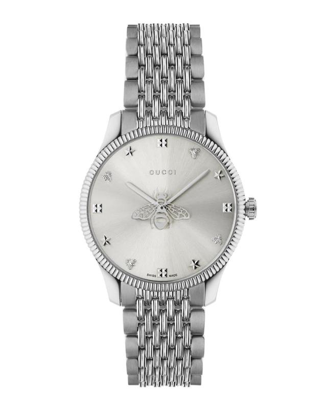 36mm G-Timeless Bee Watch with Bracelet Strap, Silver Product Image