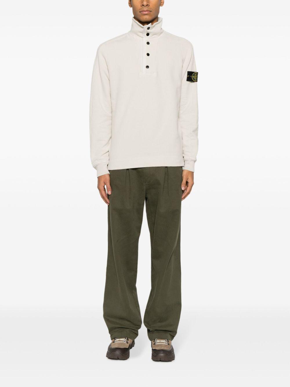 STONE ISLAND Compass-patch Cotton-blend Sweatshirt In Neutrals Product Image