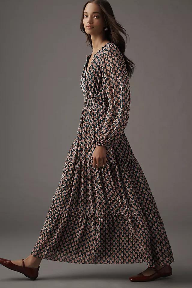 The Somerset Maxi Dress: Long-Sleeve Chiffon Edition Product Image