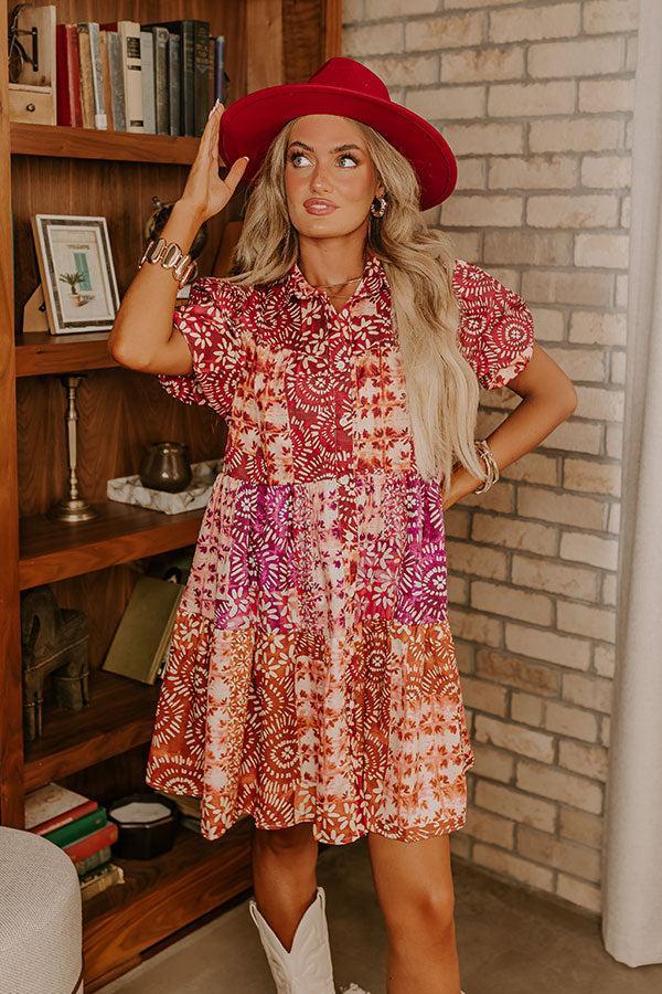 Pretty And Playful Button Down Mini Dress Product Image