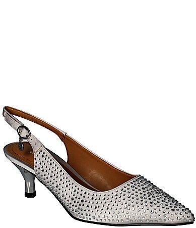 J. Renee Ferryanne Rhinestone Satin Slingback Pumps Product Image