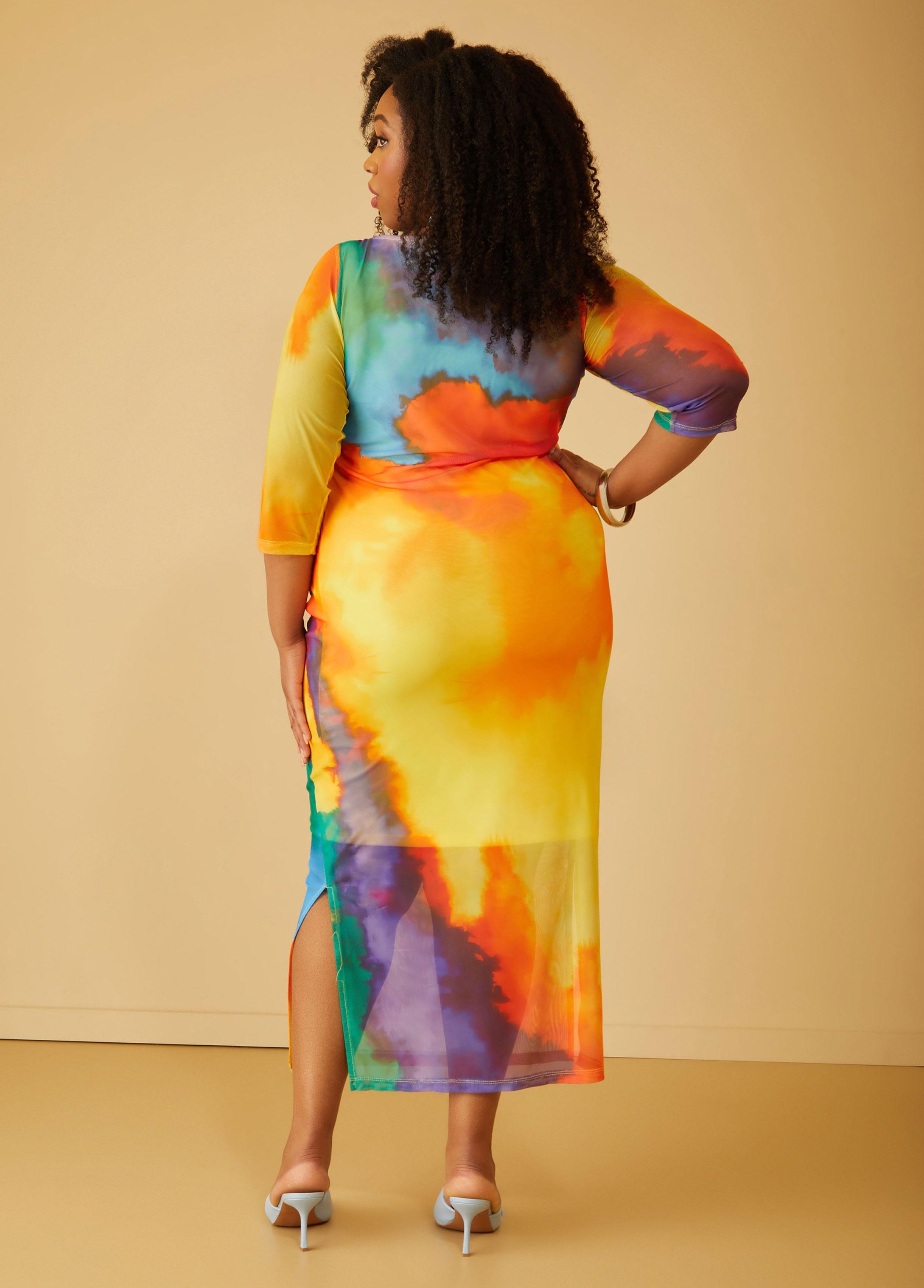 Tie Dyed Mesh Midaxi Dress Product Image