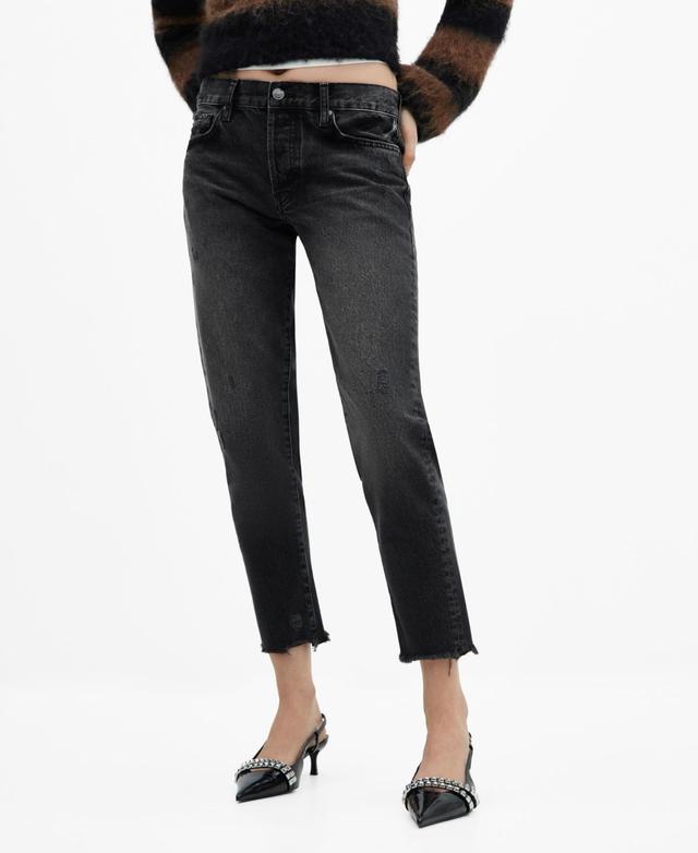 Mango Womens Low-Rise Girlfriend Jeans Product Image