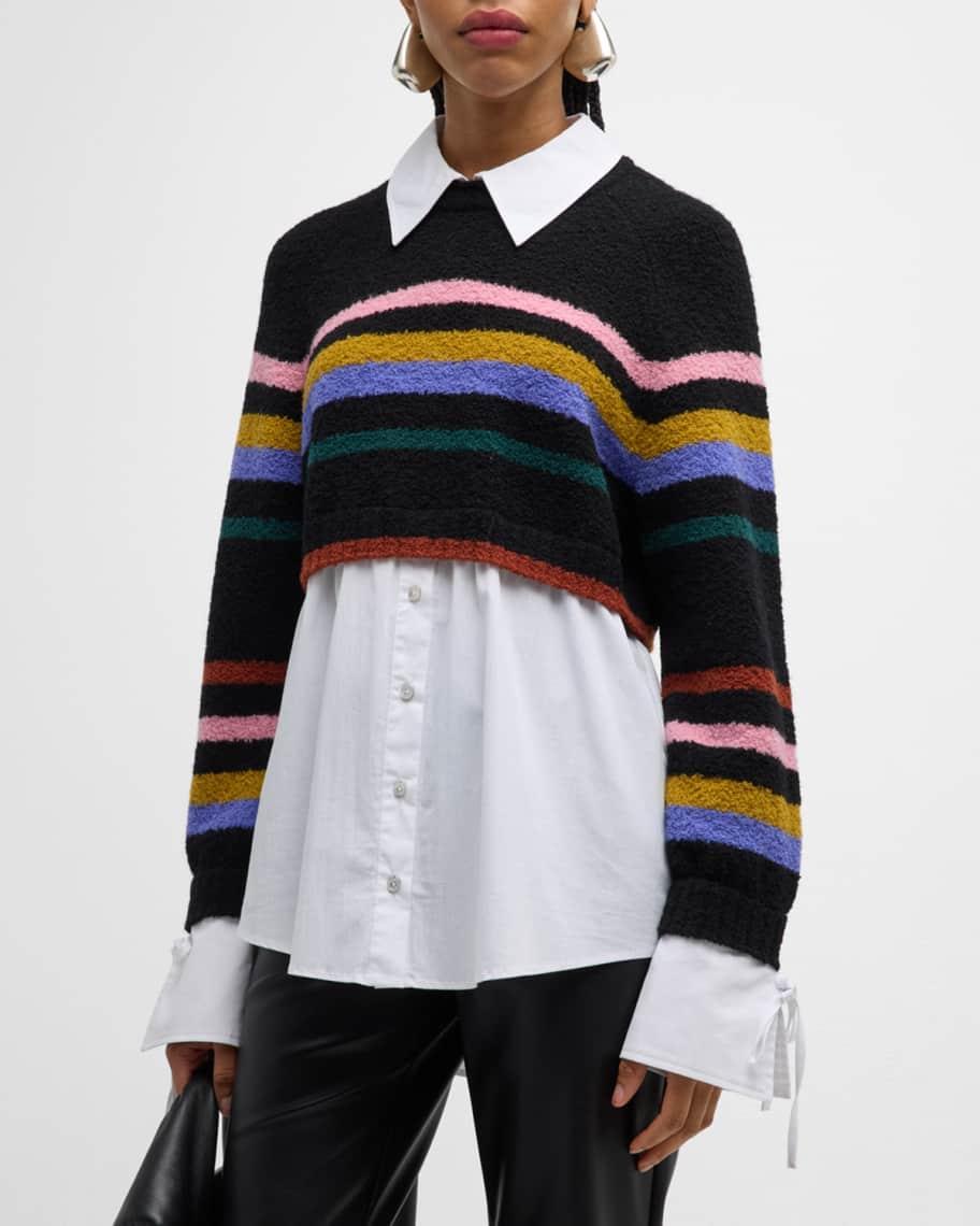 Nelida Striped Combo Pullover Top Product Image