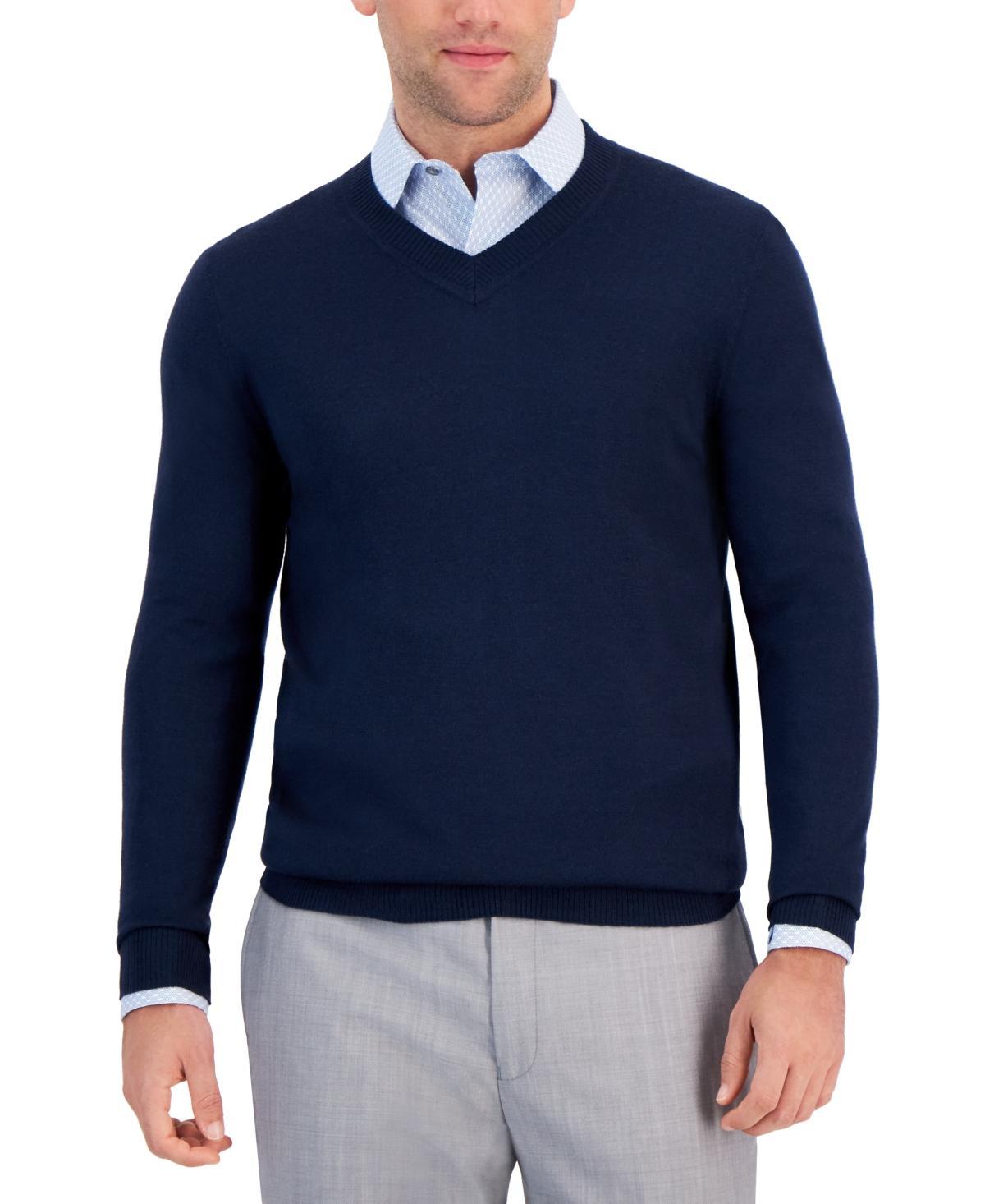 Alfani Mens Long-Sleeve V-Neck Merino Sweater, Created for Macys Product Image