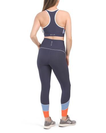 Racerback Panel Sports Bra And Leggings Set for Women Product Image