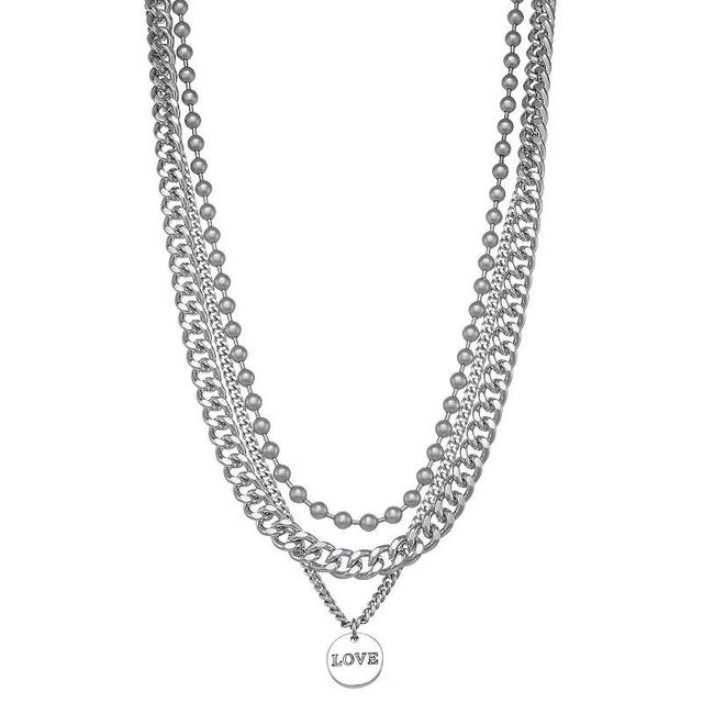 Simply Vera Vera Wang Multi-Row Love Pendant Necklace, Womens, Silver Tone Product Image