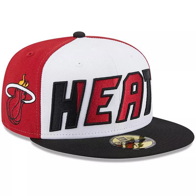 Mens New Era /Black Miami Heat Back Half 9FIFTY Fitted Hat Product Image