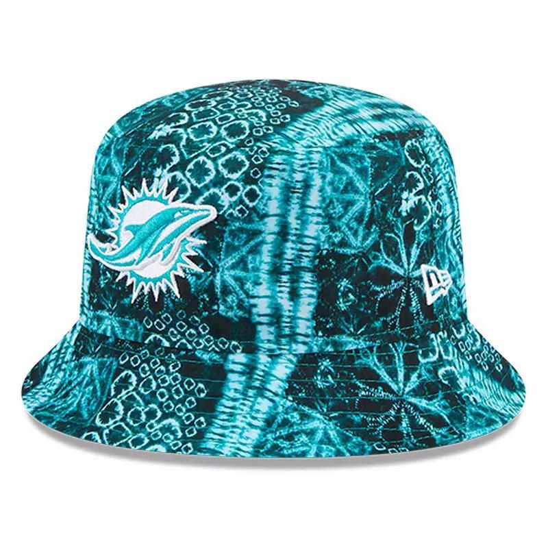 Mens New Era Aqua Miami Dolphins Shibori Bucket Hat Turquoise A Product Image