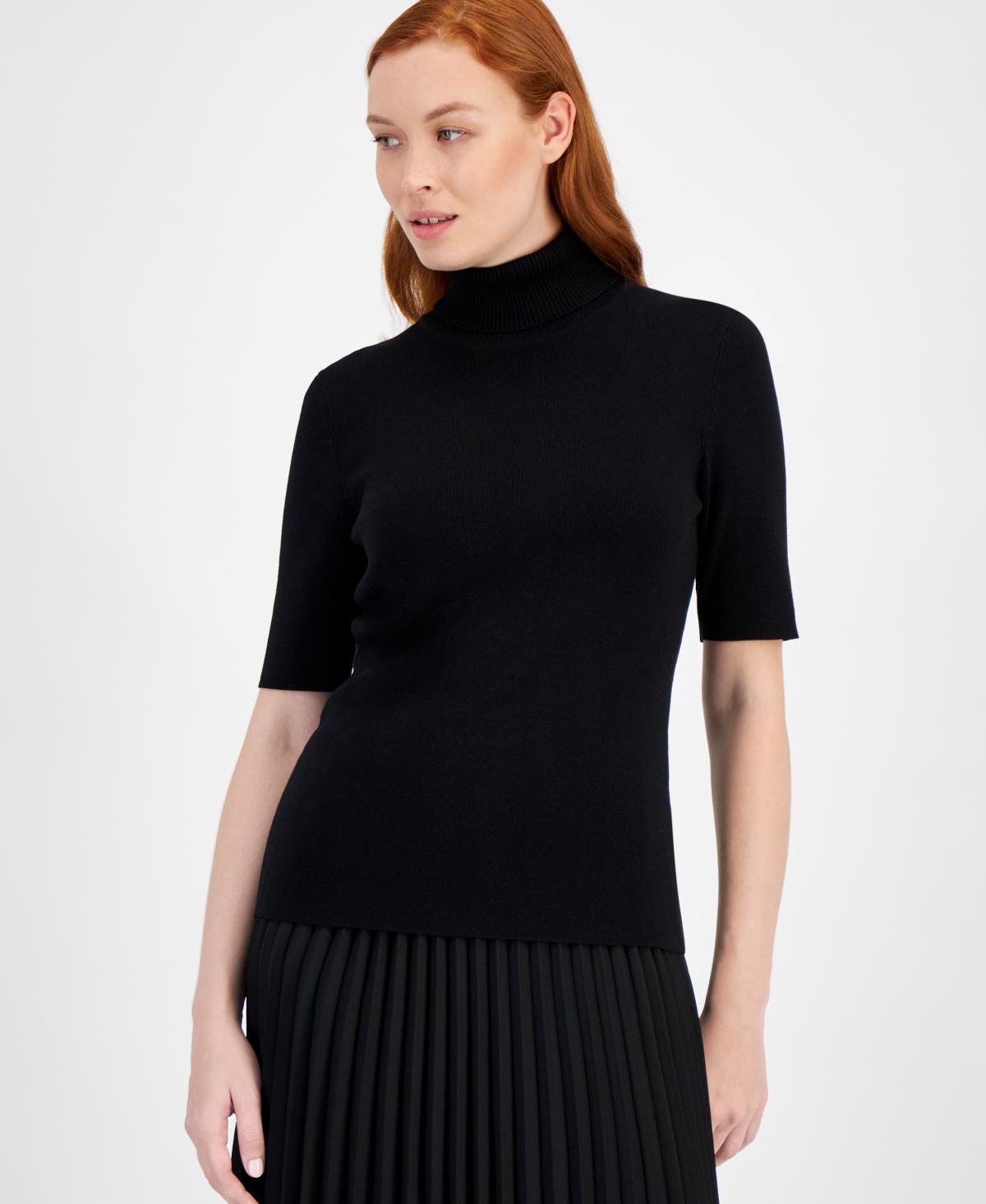 Anne Klein Womens Half-Sleeve Turtleneck Sweater Product Image