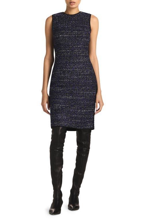 St. John Collection Metallic Bouclette Tweed Sleeveless Sheath Dress Product Image