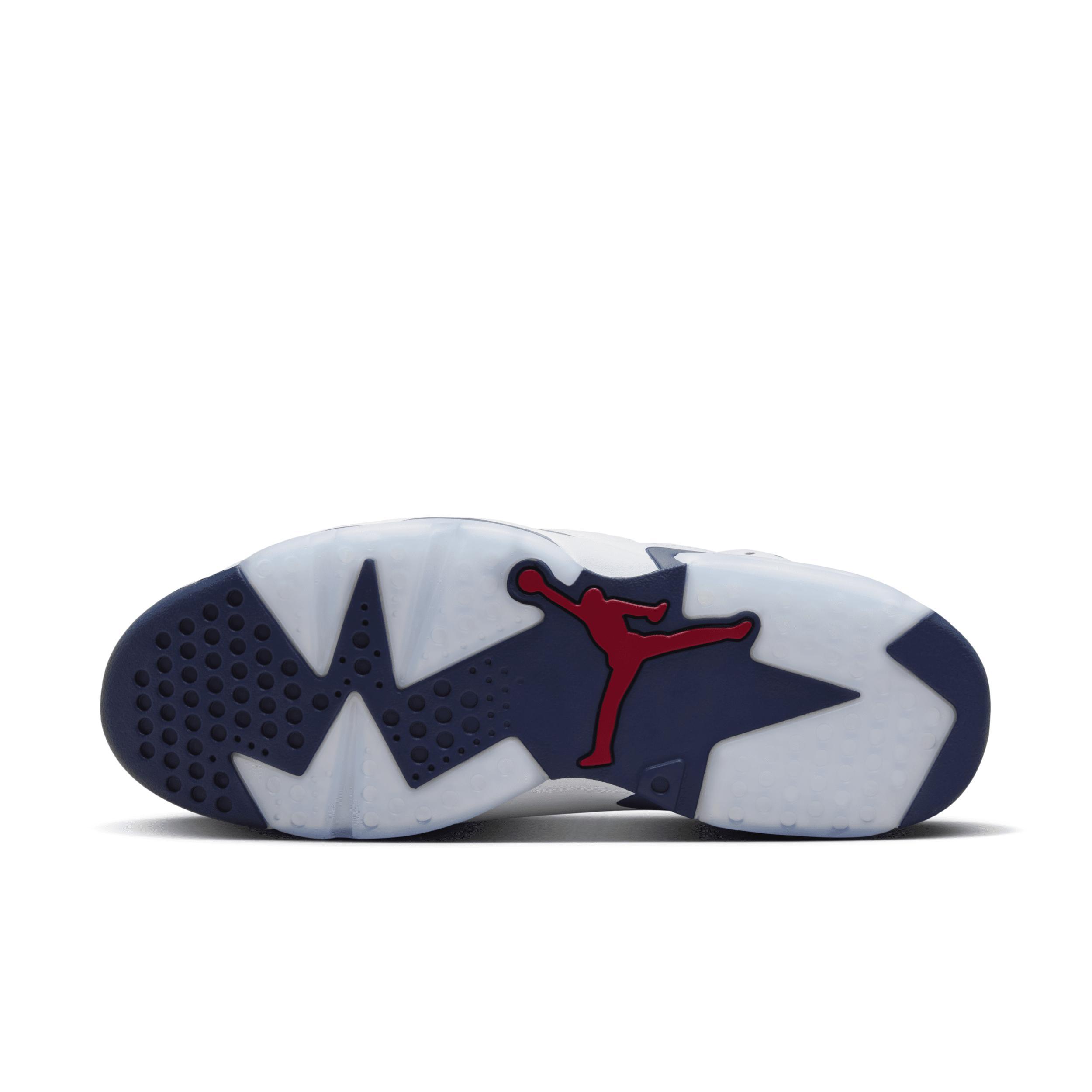 Men's Air Jordan 6 Retro and Midnight Navy" Shoes in White Product Image