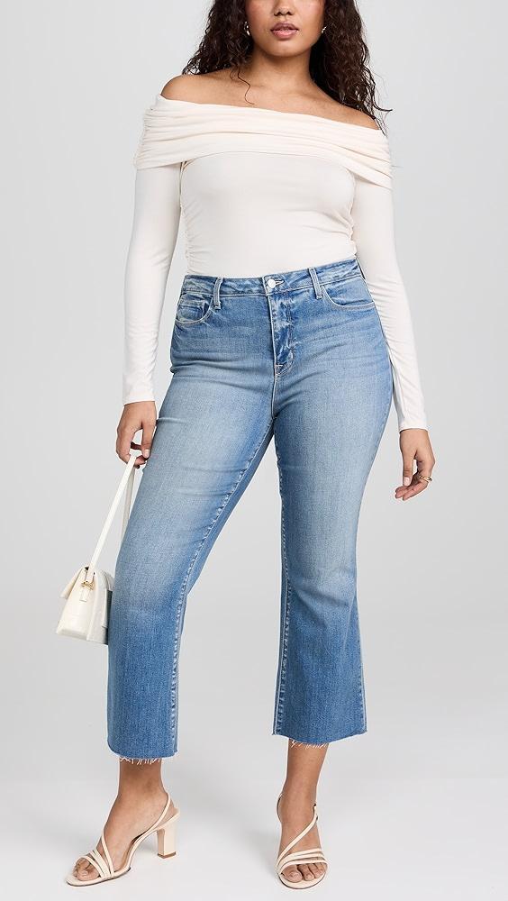 L'AGENCE Kendra High Rise Crop Flare Jeans | Shopbop Product Image