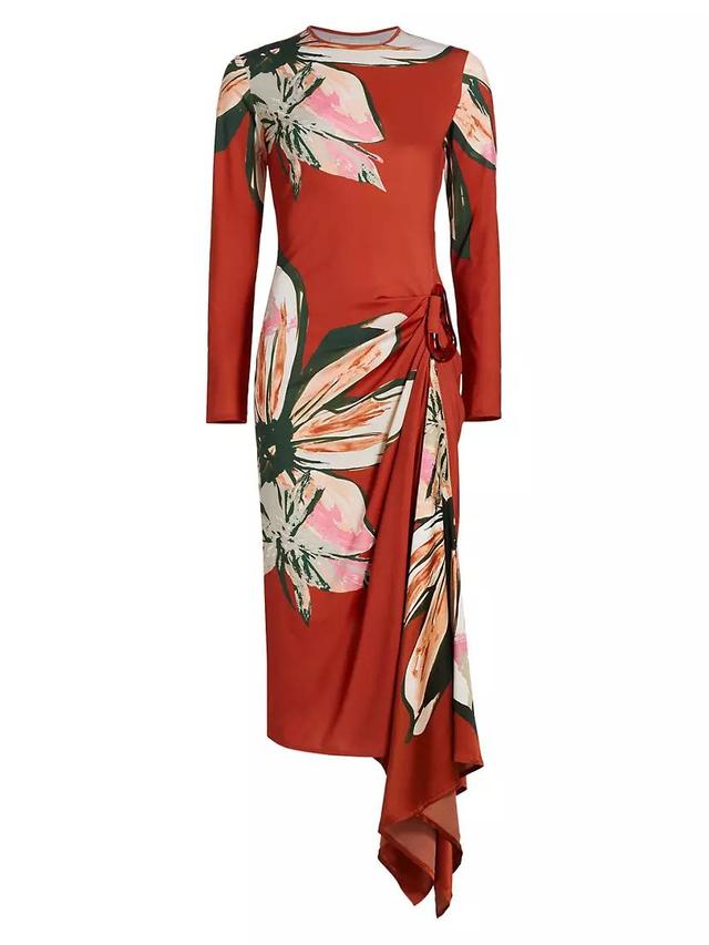 Ananya Floral Draped Midi-Dress Product Image