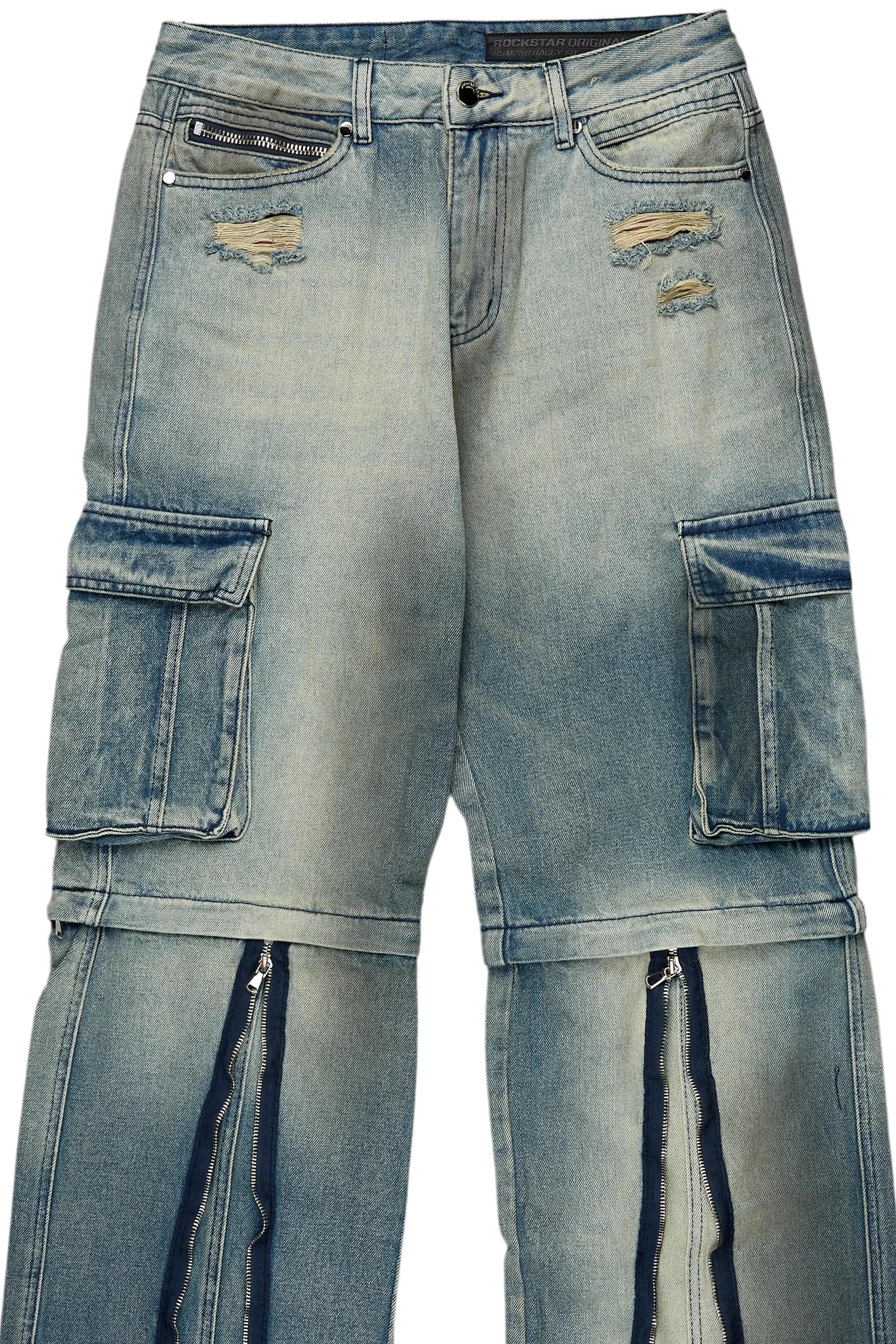 Rupert Vintage Blue Baggy Fit Jean Male Product Image