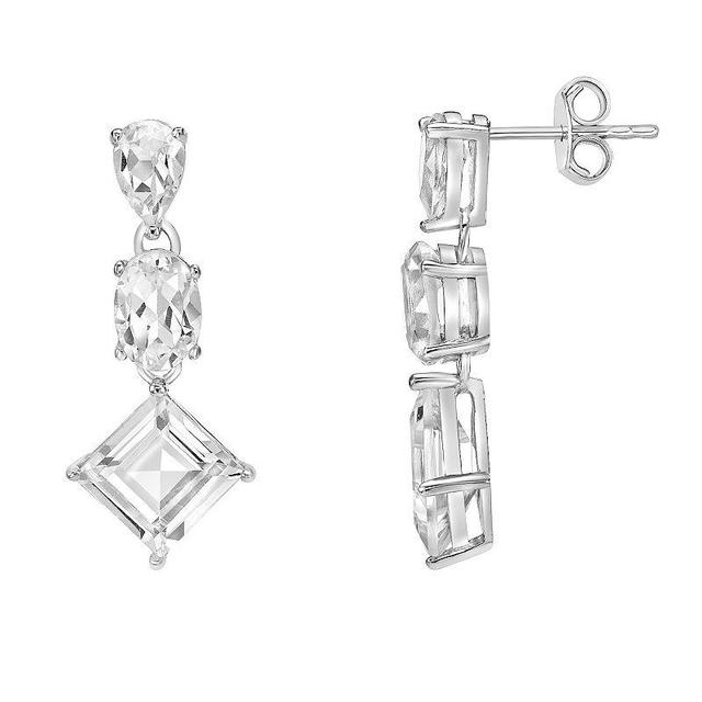 Gemminded Sterling Silver White Topaz Earrings, Womens Product Image