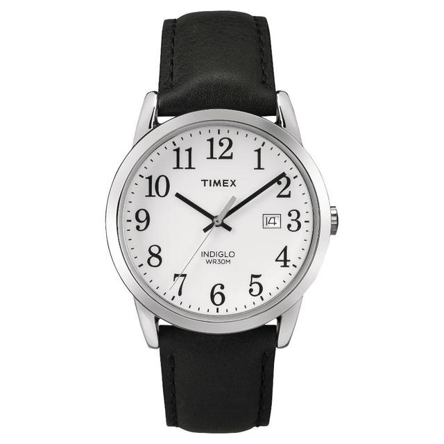 Timex Mens Easy Reader Leather Watch - TW2P756009J, Black Product Image