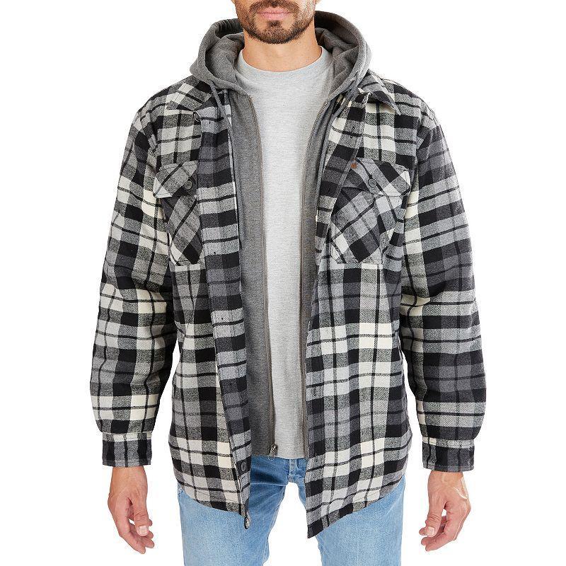 Mens Sherpa-Lined Hooded Flannel Shirt-Jacket Product Image