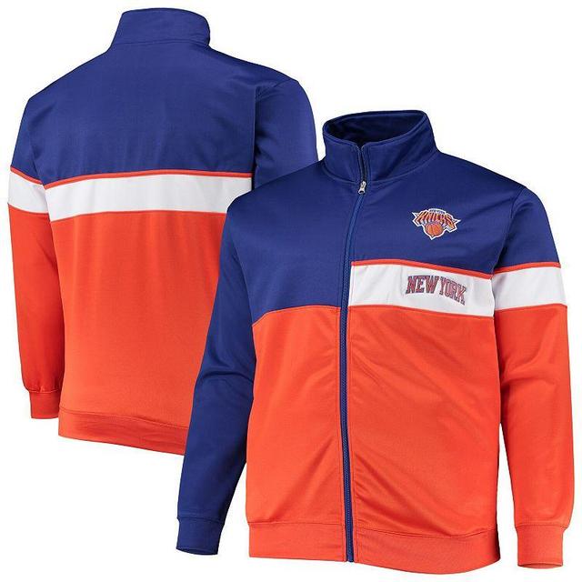 Mens /Orange New York Knicks Big & Tall Pieced Body Full-Zip Track Jacket Product Image