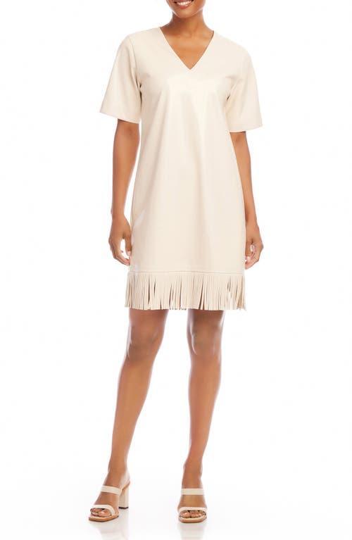 Karen Kane Fringe Trim Faux Leather Minidress Product Image