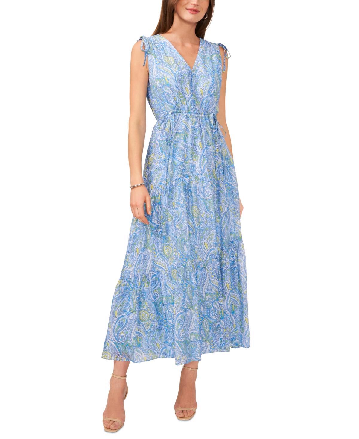 Women's Printed V-Neck Sleeveless Maxi Dress Product Image