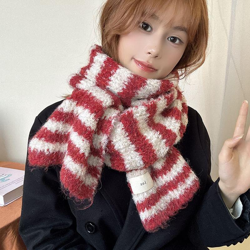 Striped Knit Scarf Product Image