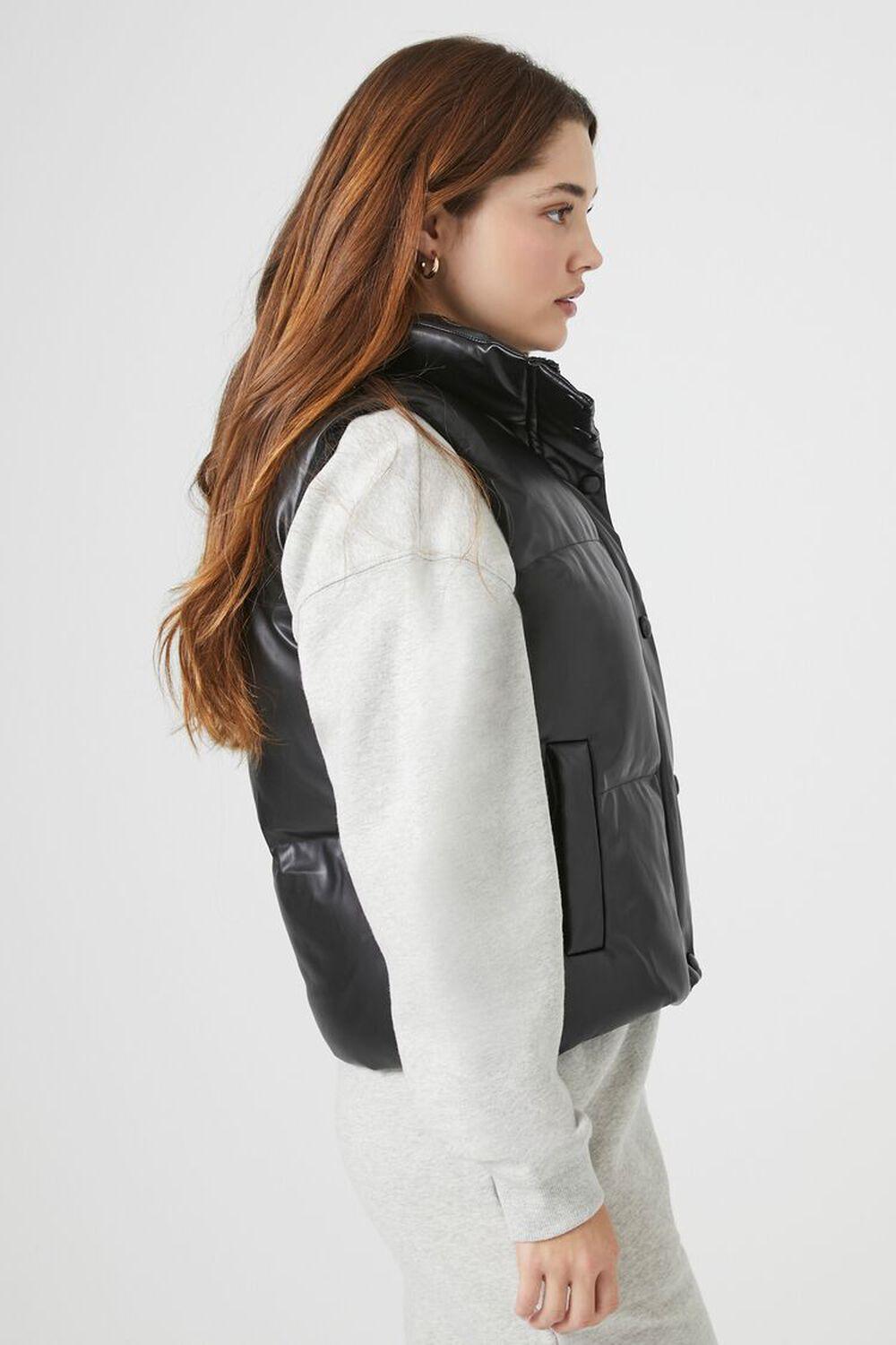 Faux Leather Quilted Puffer Vest | Forever 21 Product Image